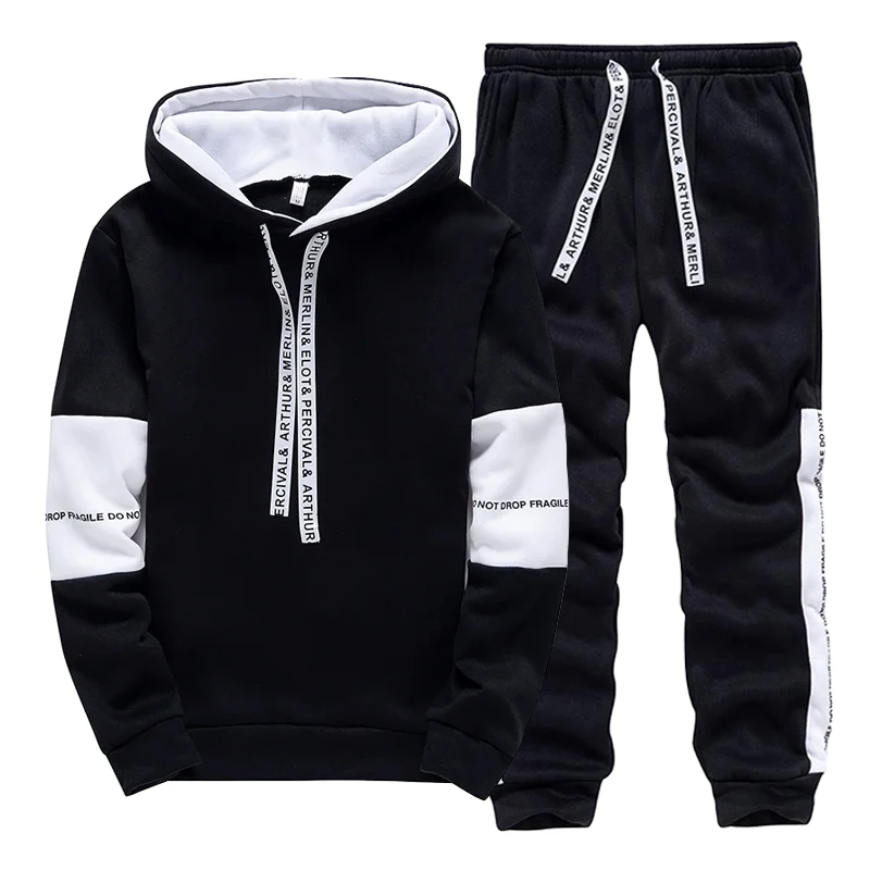 Men'S Fashion Pants - Siyah Beyaz erkek Eşofman Moda Rahat