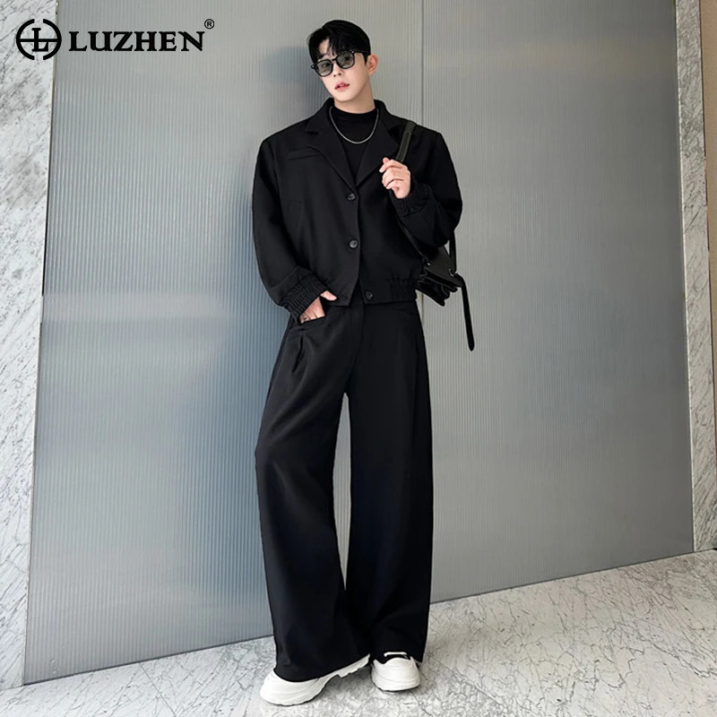 Men'S Fashion Zipper Jacket - LUZHEN Baharlık Blazer Yaka Günlük Ceket