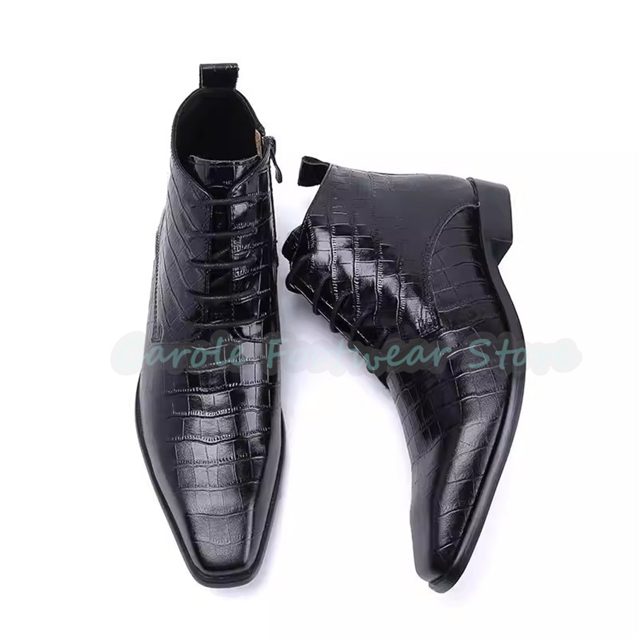 Men'S Fashion For Wedding - Moda Hakiki Deri yarım çizmeler Erkekler