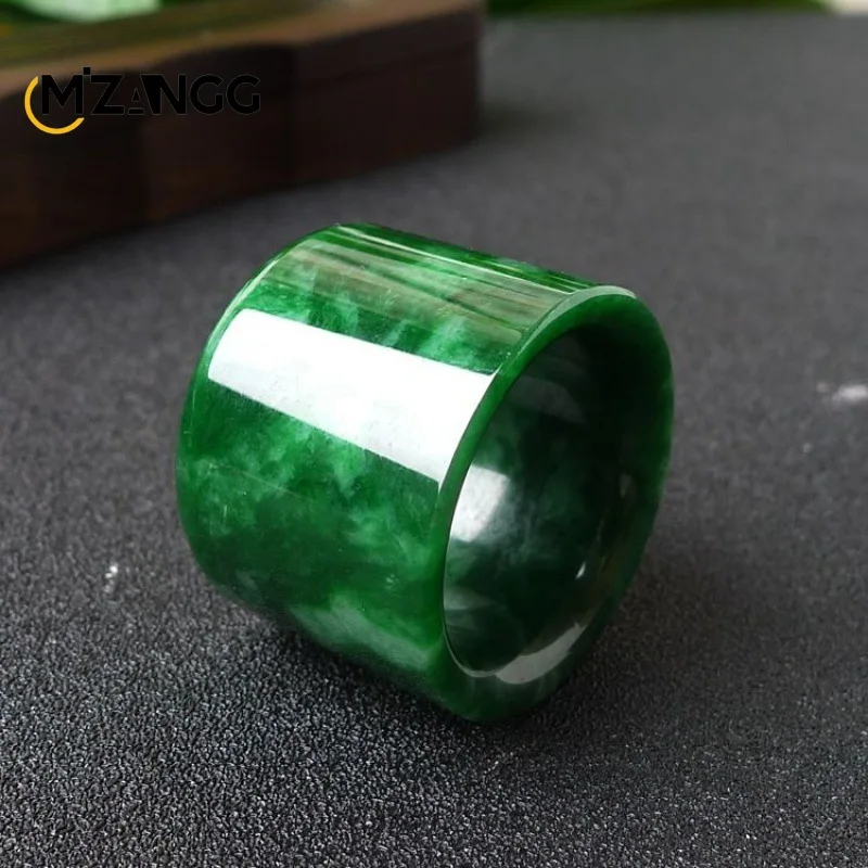 Men'S Fashion For Wedding - Doğal Myanmar Jadeite yüzük çin oyma