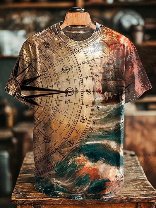 Jeans Shirt Fashion For Men - Vintage Erkek T-shirt Yaz Pusula 3D