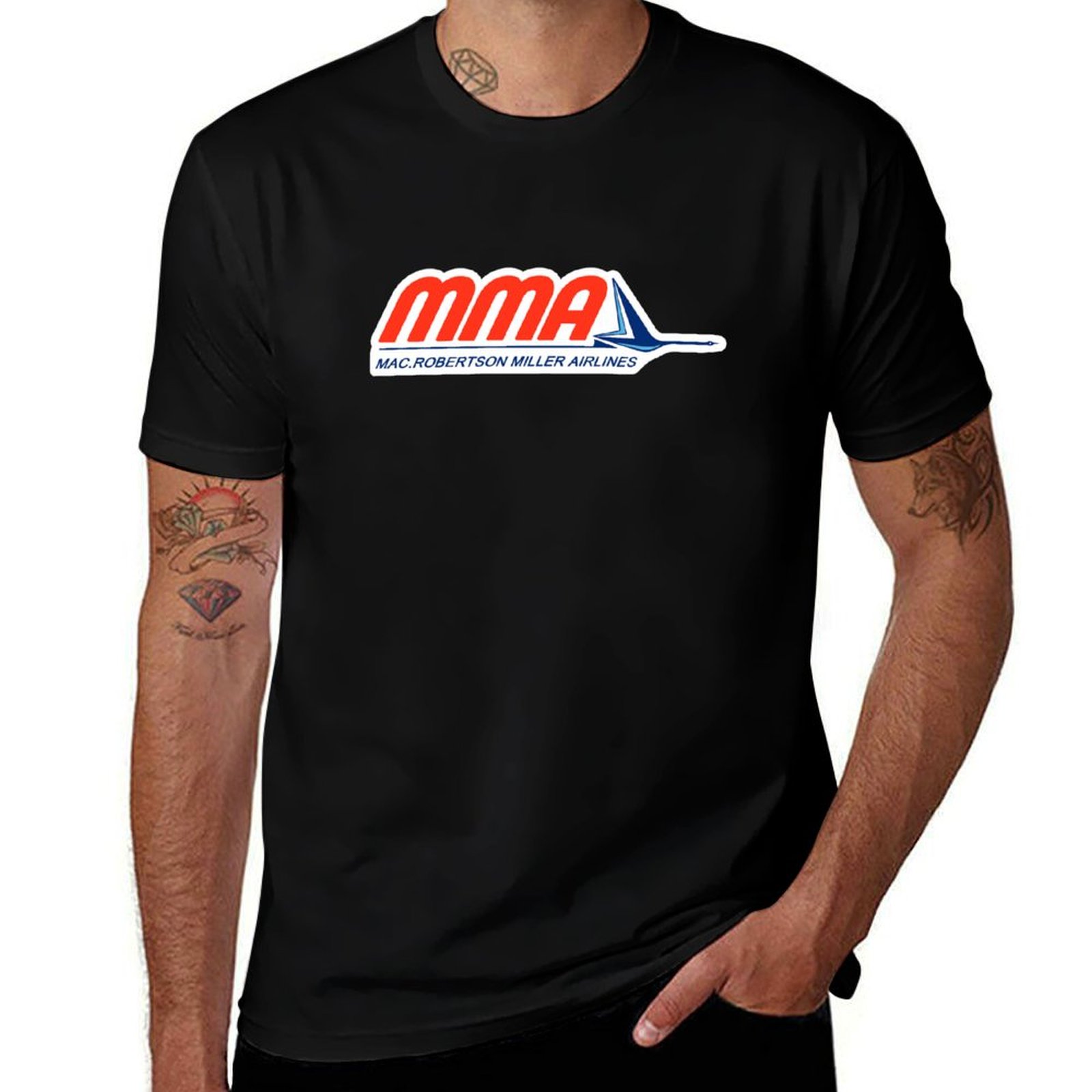1950S Fashion Men'S - MacRobertson Miller Airlines Logosu (1950'ler-1984) Tişört