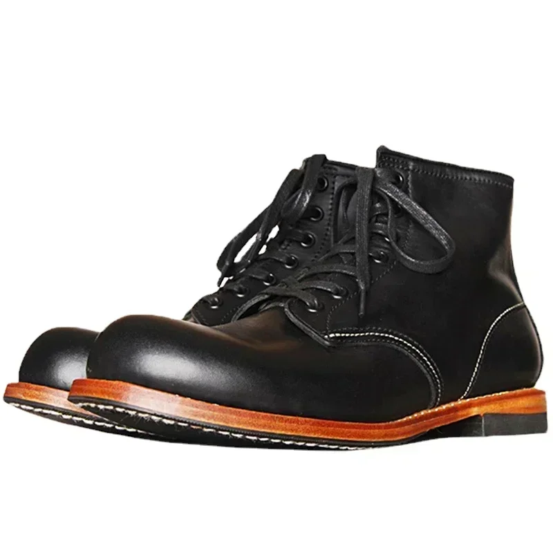 Men'S Fashion For Wedding - Vintage Erkekler Goodyear-Welted Hakiki Deri Çizmeler