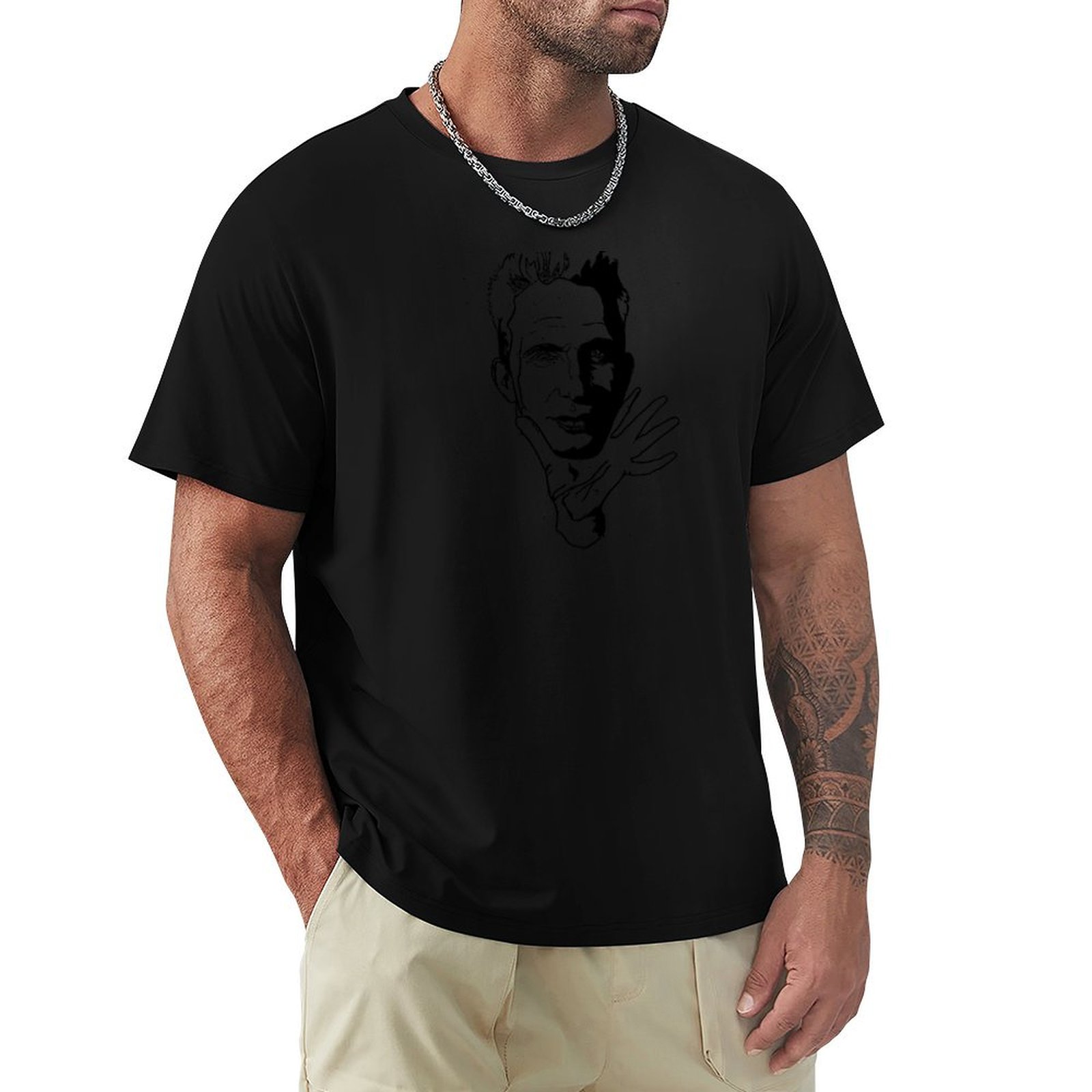 Jeans Shirt Fashion For Men - Jean Paul Gaultier Dijital Çizim Tişörtü