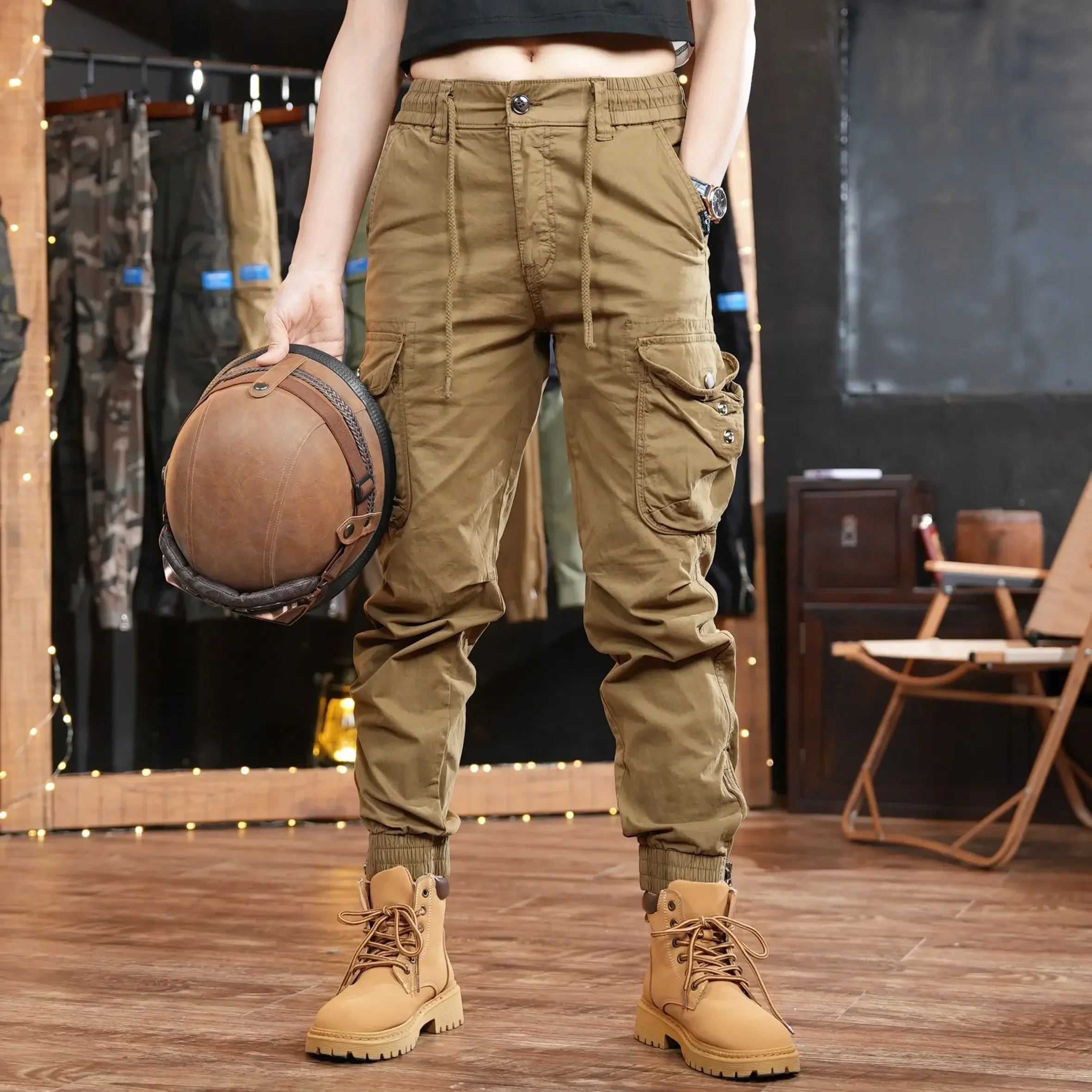 Men'S Fashion Trousers - Çok cep açık pantolon adam kargo