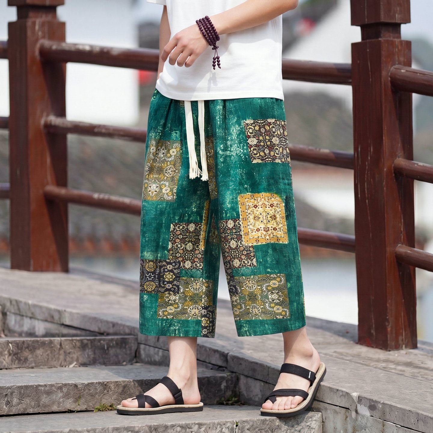 Men'S Fashion Trousers - Günlük Bol Erkek Geniş Paçalı 7/8