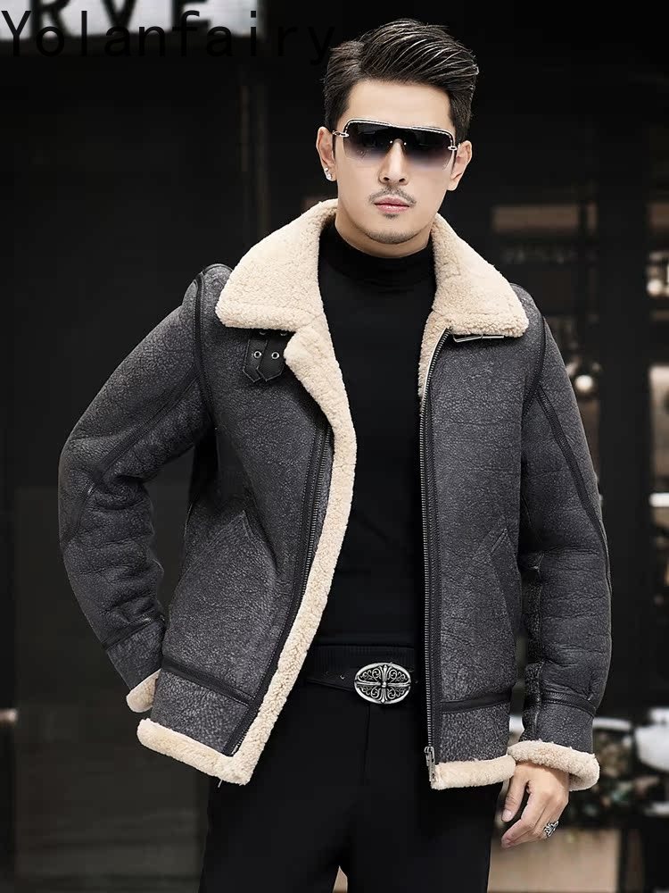 YOLANFAIRY Gerçek Deri Ceketle - Men'S Fashion Zipper Jacket incelemesi ve fiyatı