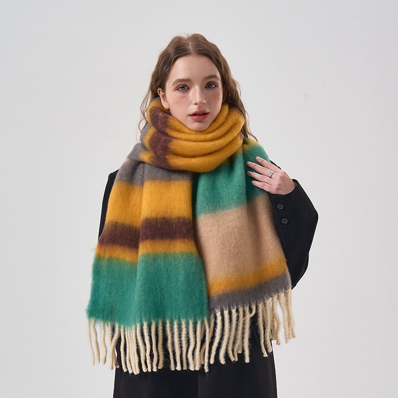 Yeni Kış Gökkuşağı Ekose Fırça - Mens Fashion Poncho incelemesi ve fiyatı