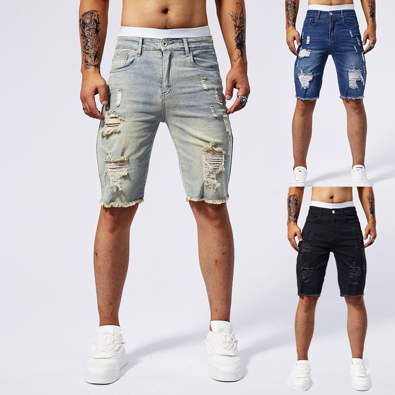 2025 yaz yeni erkek yırtık kot - Men'S Fashion Pants 2025 incelemesi ve fiyatı