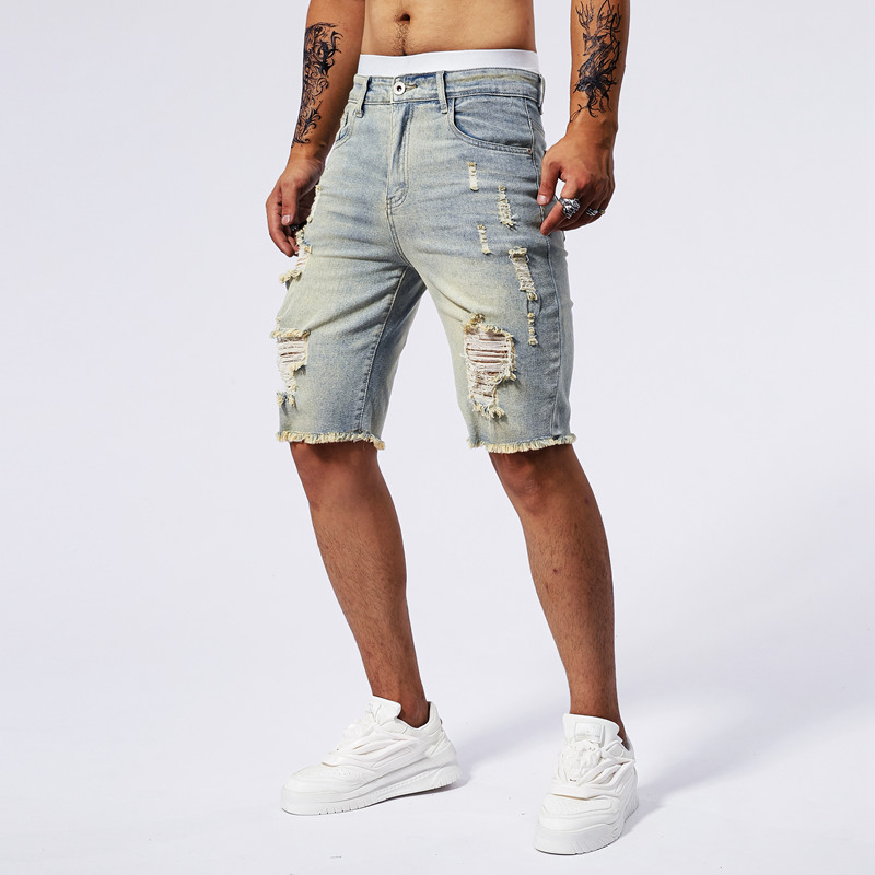 2025 yaz yeni erkek yırtık kot - Men'S Fashion Pants 2025 incelemesi ve fiyatı