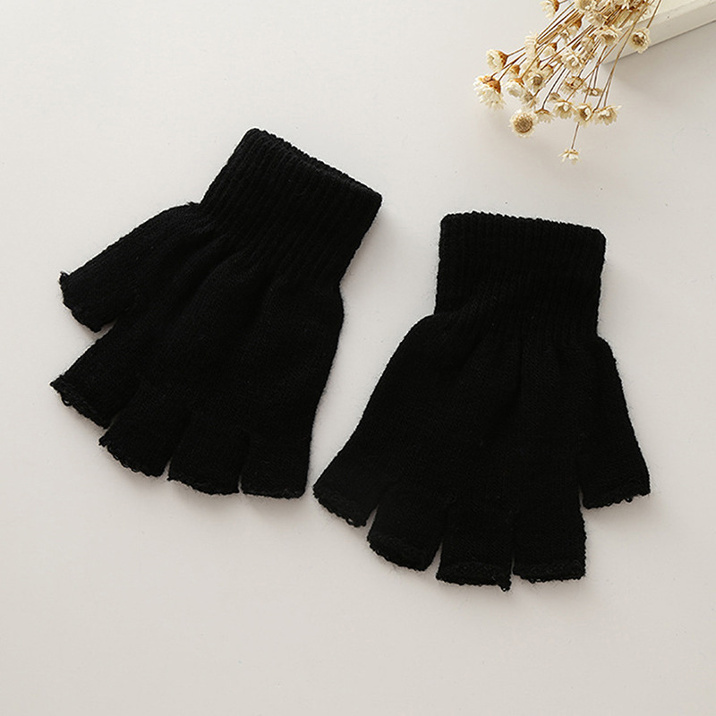 1 çift Unisex siyah yarım parm - Men'S Fashion Gloves incelemesi ve fiyatı