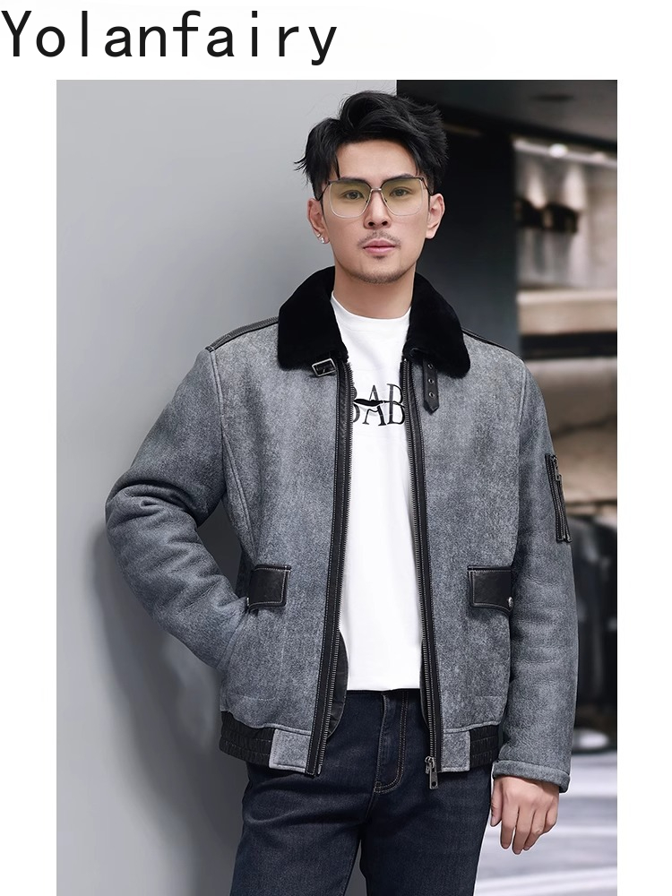 YOLANFAIRY Kısa Doğal Kürk Ada - Men'S Fashion Zipper Jacket incelemesi ve fiyatı