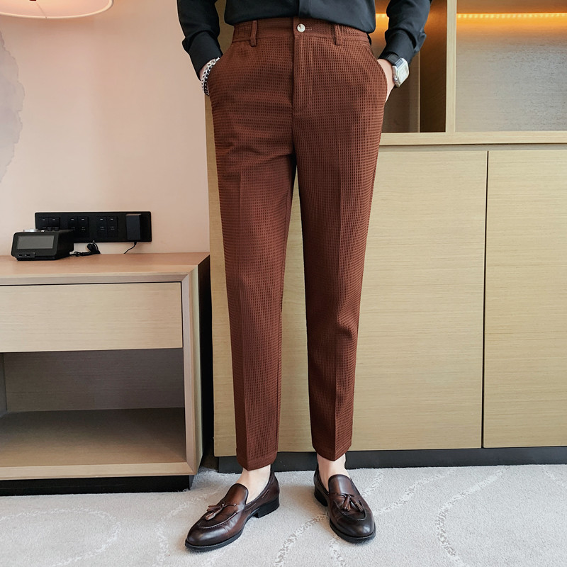 2024 Sonbahar Yeni Waffle Stre - Men'S Fashion For Wedding incelemesi ve fiyatı