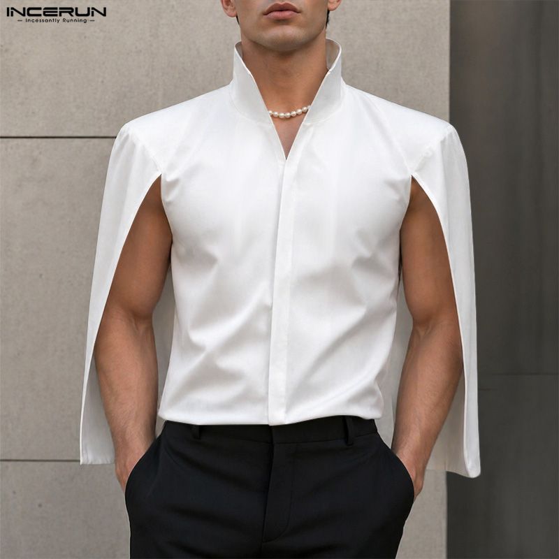 INCERUN erkek gömleği düz renk - Mens Fashion Poncho incelemesi ve fiyatı