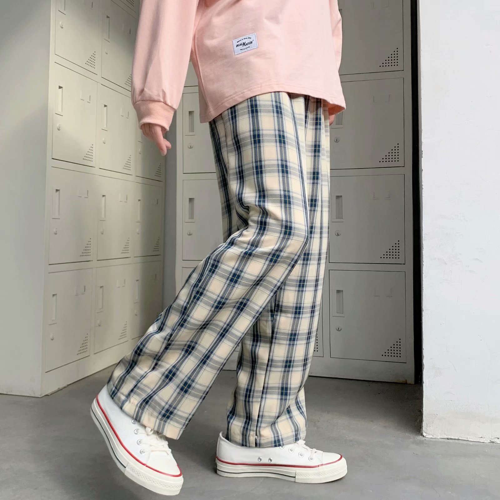 Erkek Ekose Pantolon Kore Stil - Men'S Fashion Trousers incelemesi ve fiyatı
